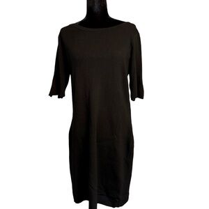 Contemporaine Knit Dress with Functional Zippers on Back and Sleeves